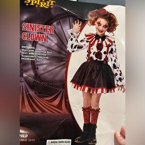 Girls sinister clown dress up costume cosplay
